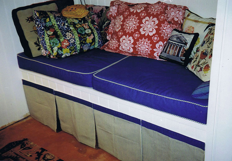 sabine soft furnishings patters and inside layouts, pillows and furniture for the office